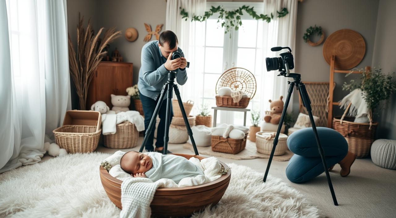 bastidores do ensaio newborn